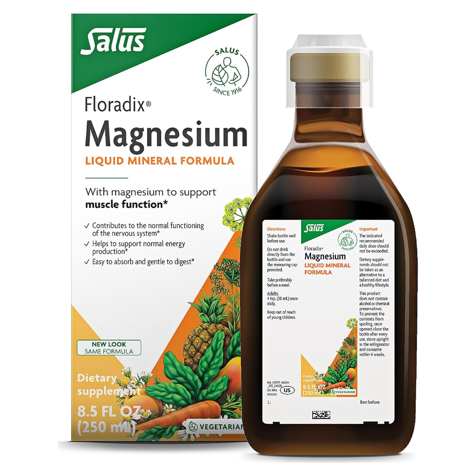 Floradix Magnesio Líquido 250 ml - Suplemento Vegetariano