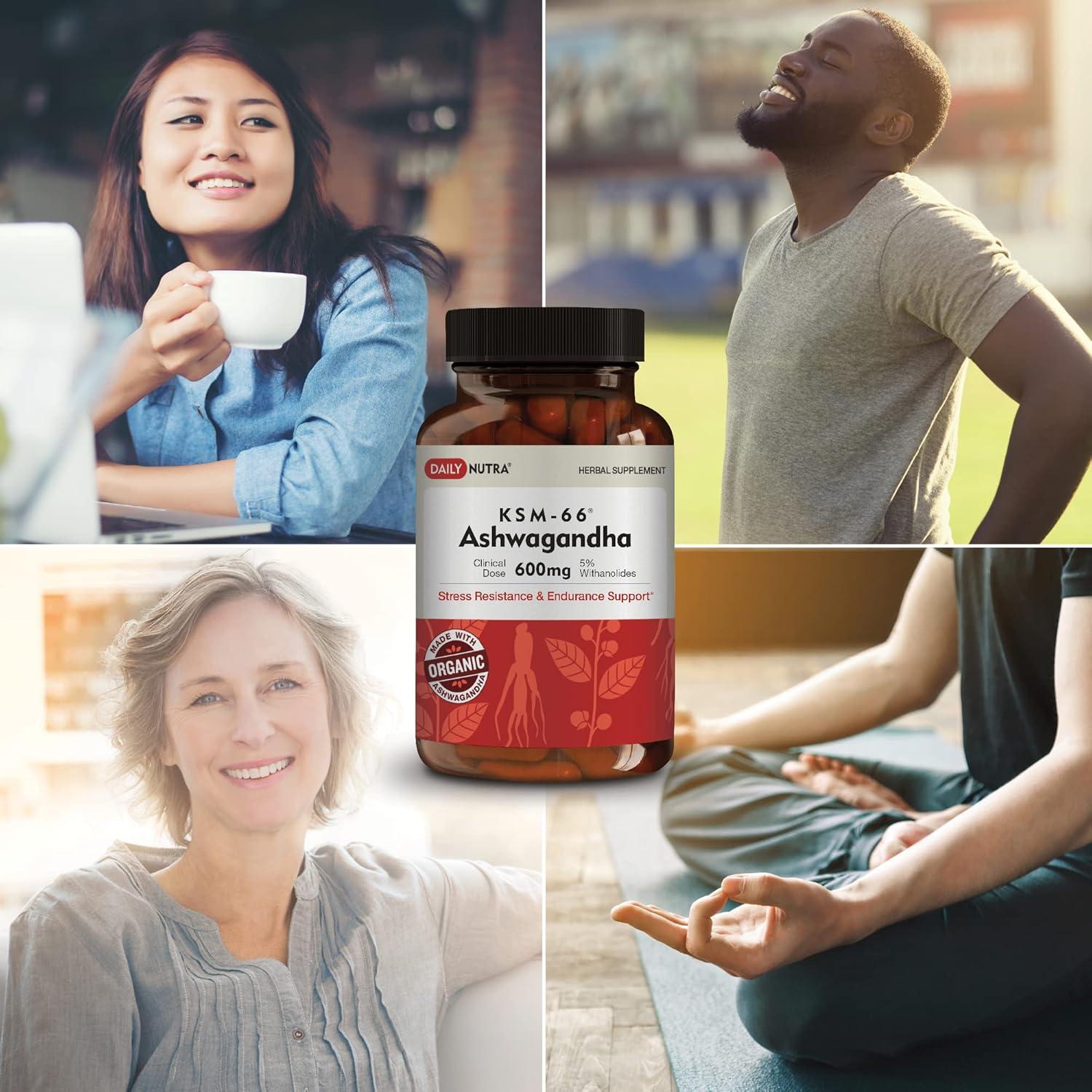 KSM-66 Ashwagandha 600mg DailyNutra - Suplemento Natural 60 Cápsulas