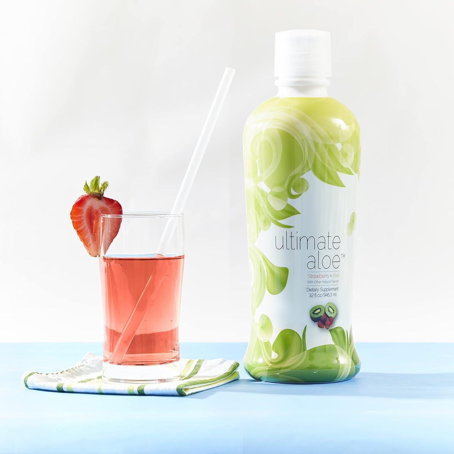 Jugo de Aloe Vera Ultimate Aloe 946 ml Sabor Fresa y Kiwi