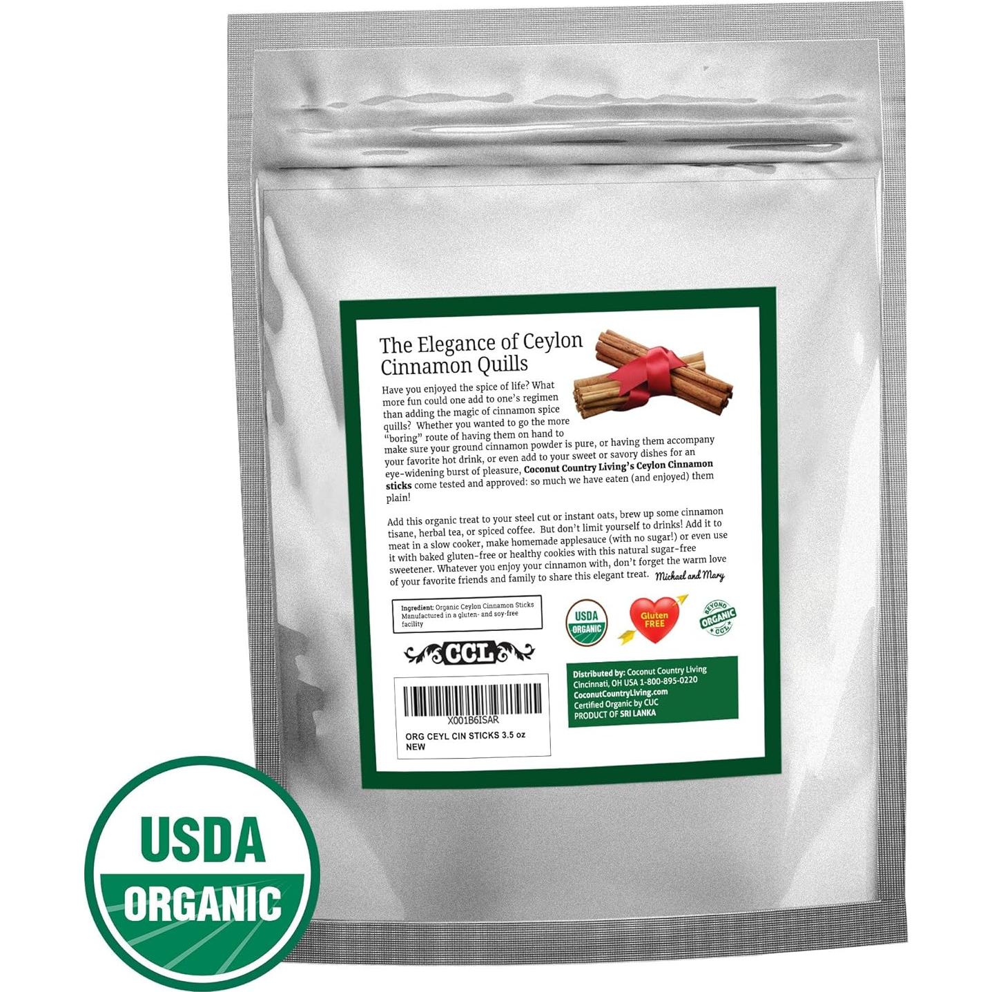 Palitos de Canela de Ceilán Orgánica 99 g - Coconut Country Living