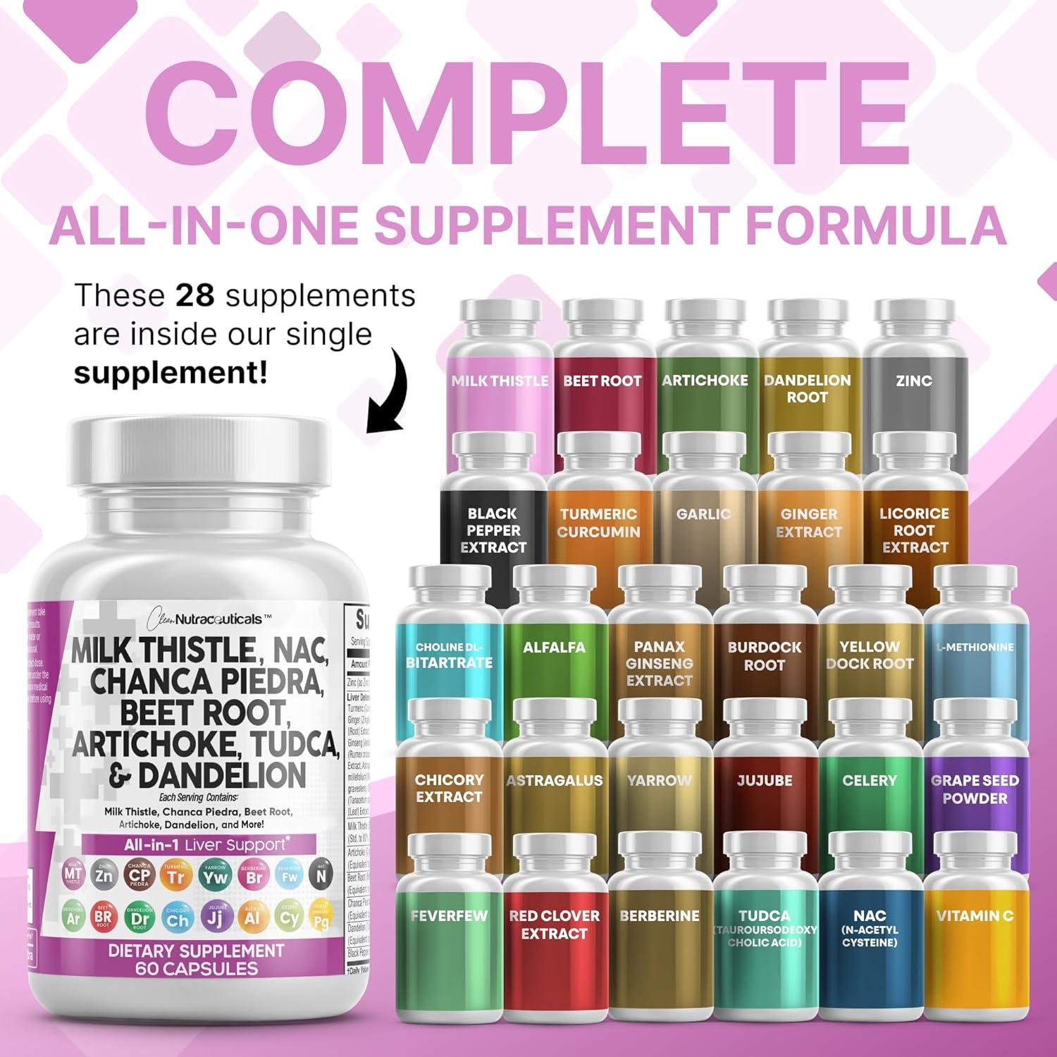 Suplemento Hepático Clean Nutraceuticals 60 Cápsulas 28 en 1