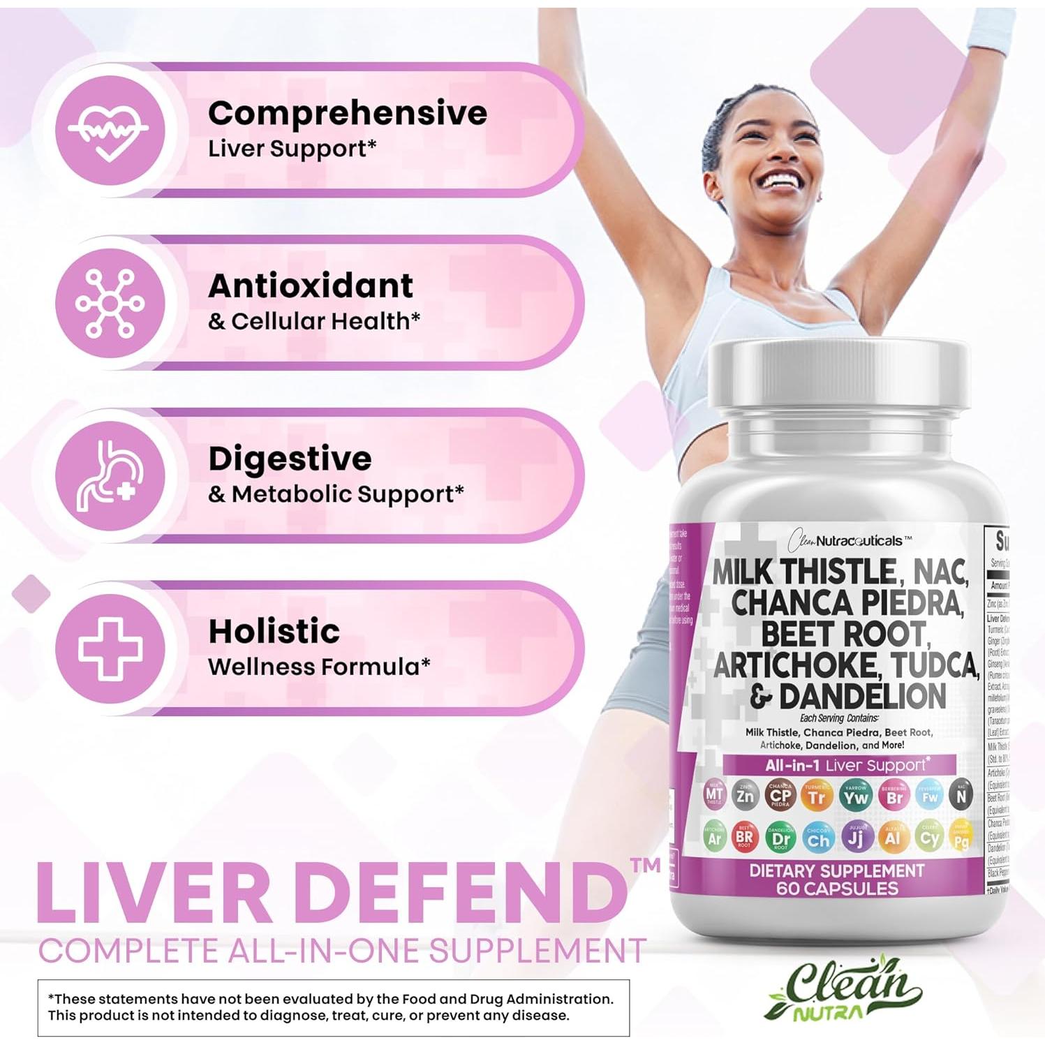 Suplemento Hepático Clean Nutraceuticals 60 Cápsulas 28 en 1