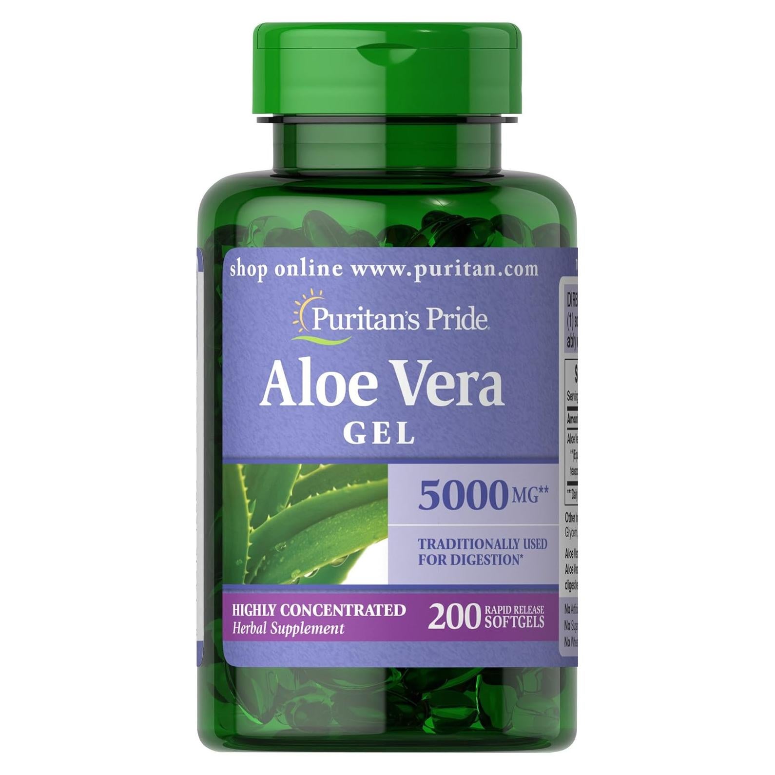 Extracto de Aloe Vera Puritan's Pride 5000 mg 200 Softgels