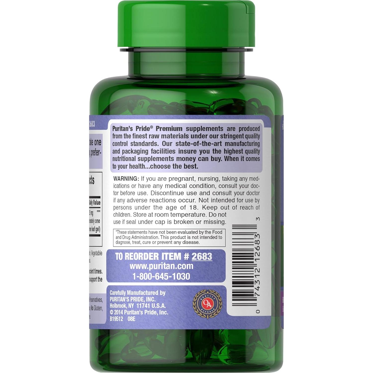 Extracto de Aloe Vera Puritan's Pride 5000 mg 200 Softgels