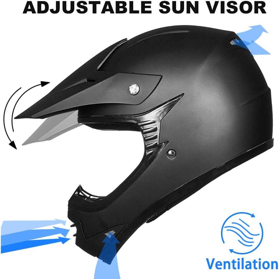 Casco de Motocross ILM para Niños con Gafas y Guantes