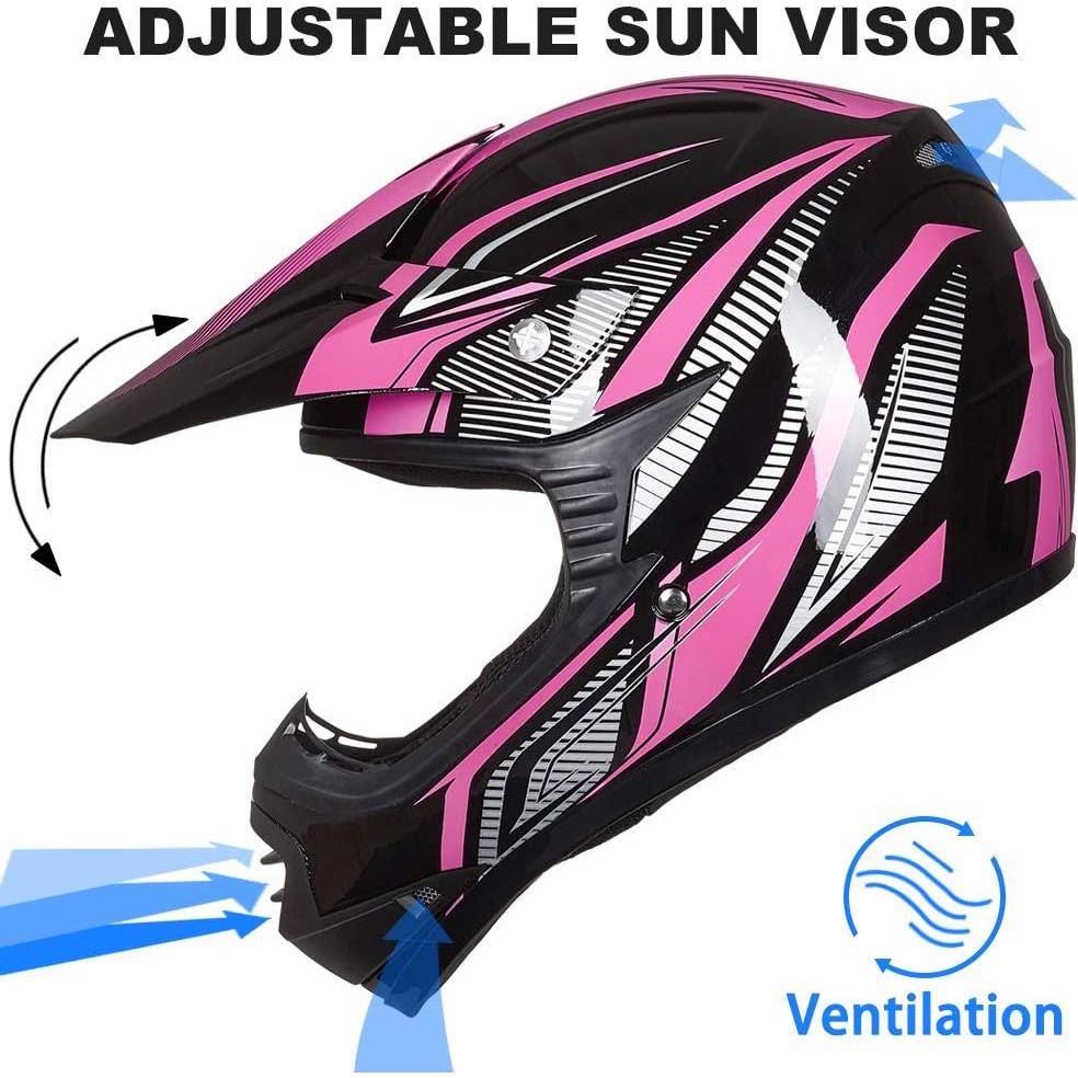 Casco de Motocross ILM B07 para Niños + Gafas y Guantes