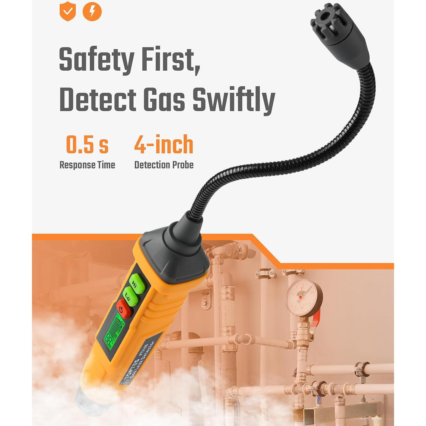 Detector de Fugas de Gas TOPTES PT210S con Sonda 10.16 cm