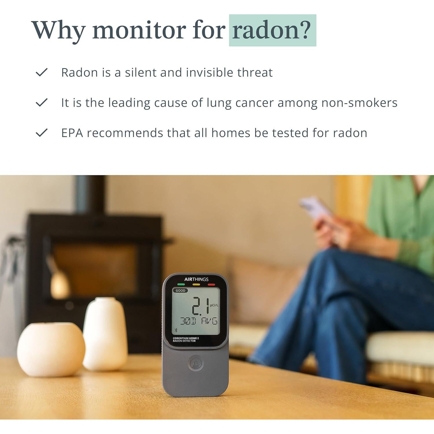 Detector de Radón Digital Airthings Corentium Home 2 - Bluetooth