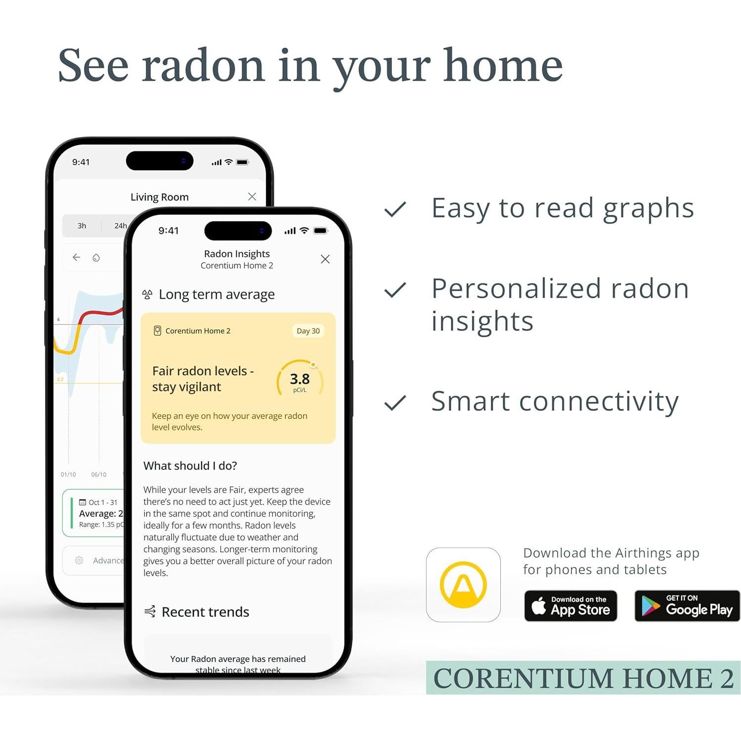 Detector de Radón Digital Airthings Corentium Home 2 - Bluetooth