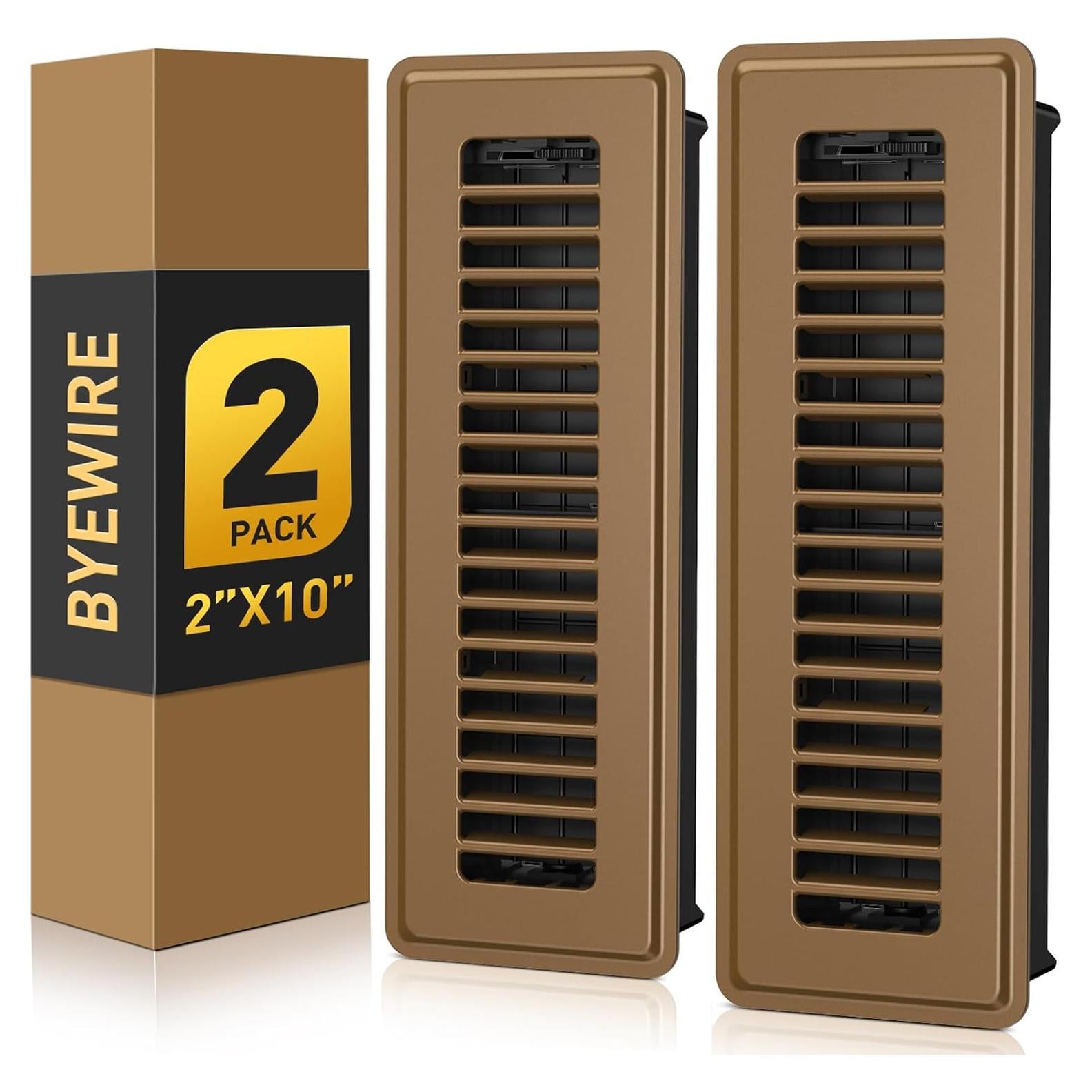 Rejilla de Piso 2x10 BYEWIRE - 2 Paquete Ajustable Marrón