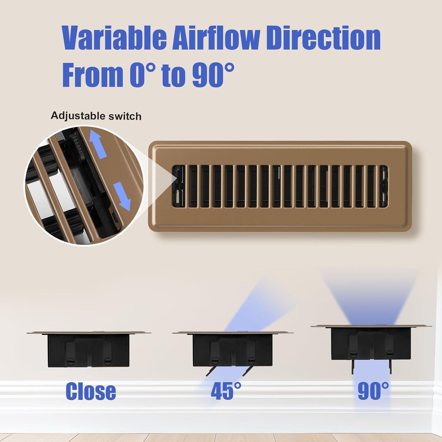 Rejilla de Piso 2x10 BYEWIRE - 2 Paquete Ajustable Marrón