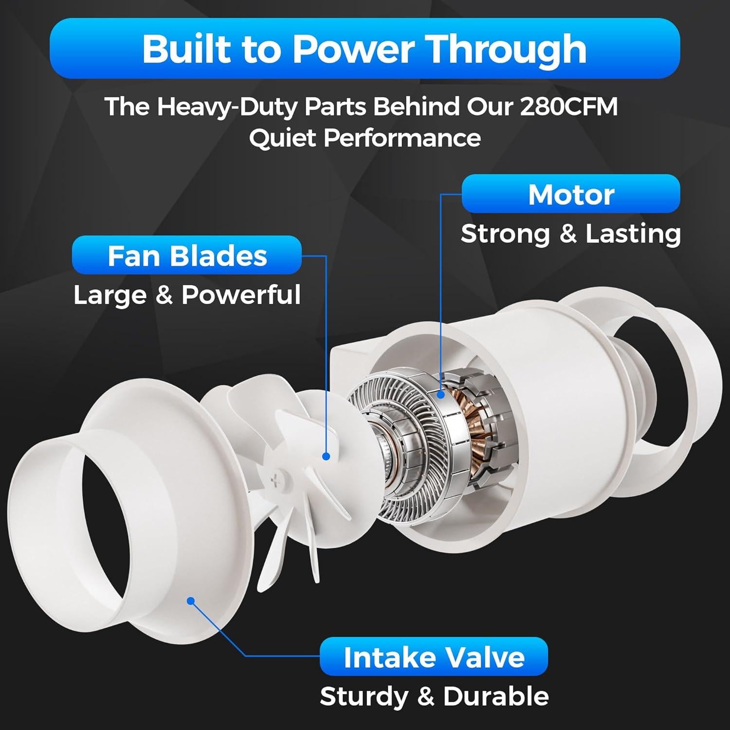 Ventilador de Conducto 4" Voltset VS-VF-4in 280 CFM Silencioso