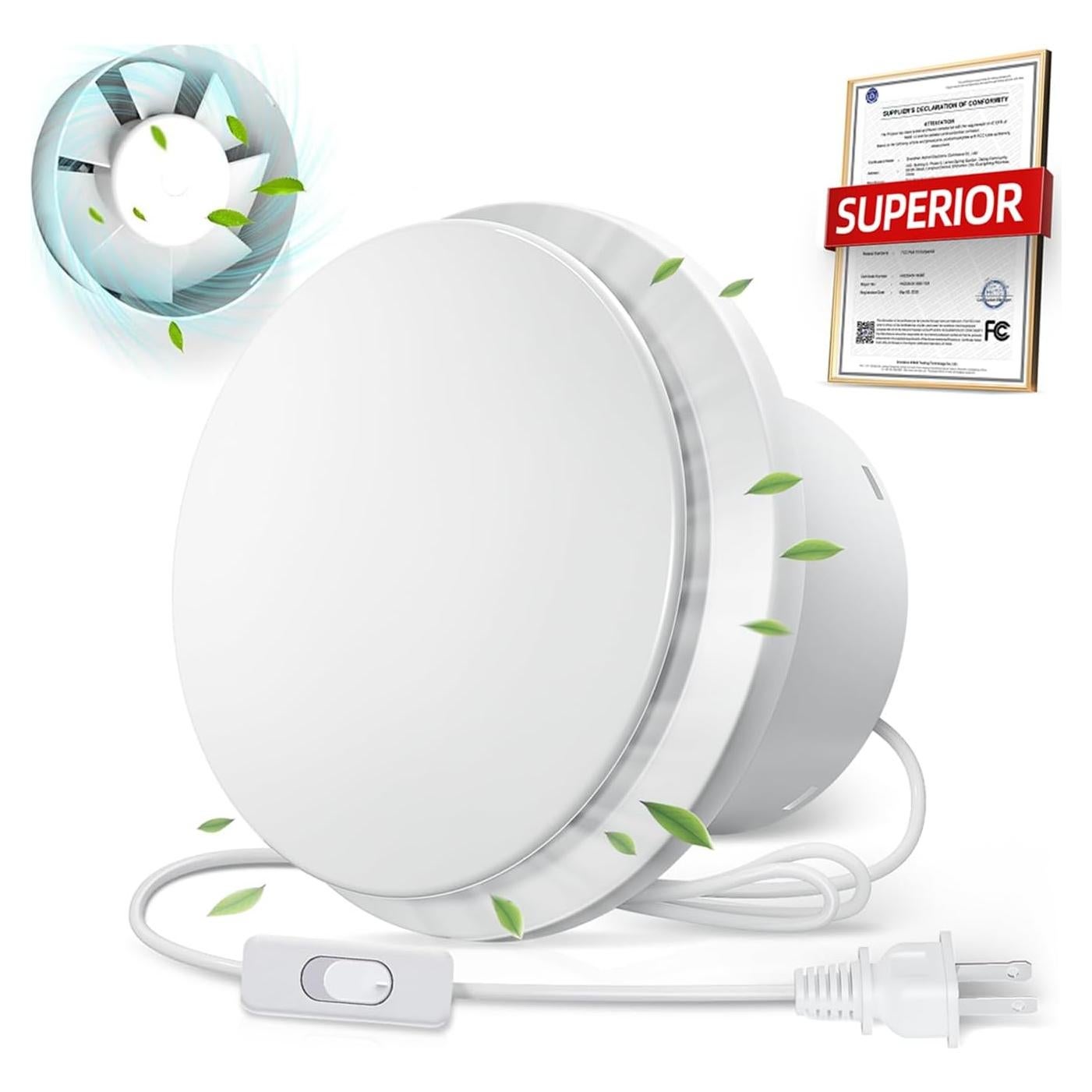 Ventilador Extractor de Baño RUBBUL P102A2 10cm Bajo Ruido