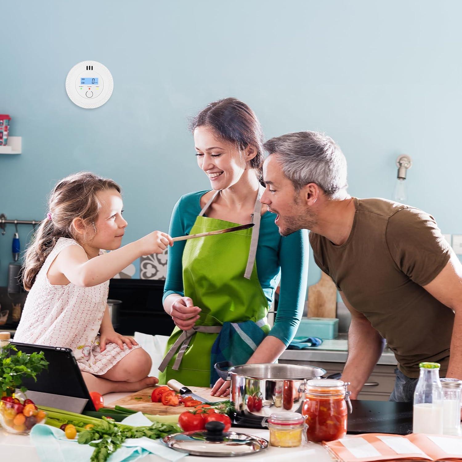 Detector de Monóxido de Carbono LEMONTIAL Mini con Pantalla LCD