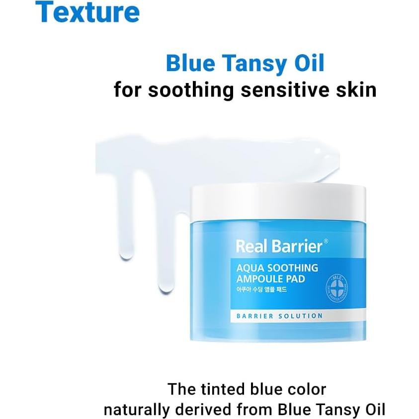 Real Barrier Aqua Soothing Ampoule Pad 70 Pads Hidratante Facial