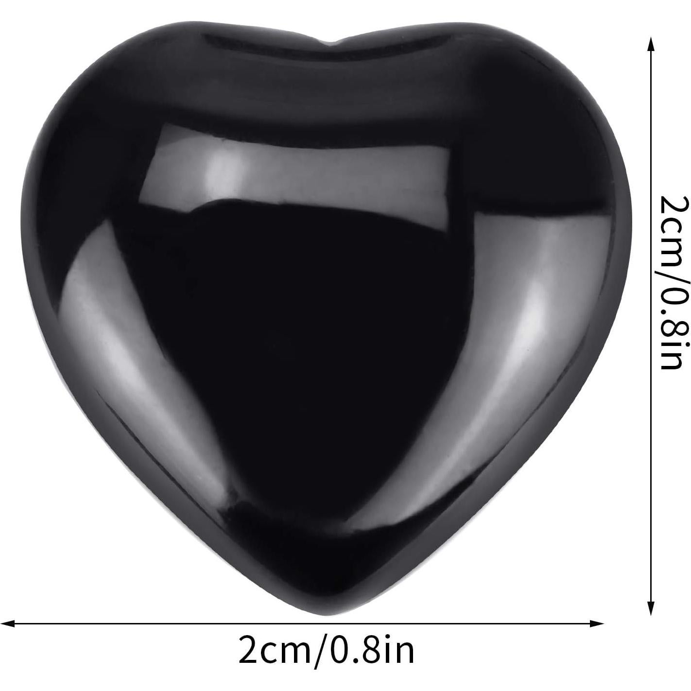 15 Piedras de Cristal Sanador Obsidiana Negra Corazón Marrywindix