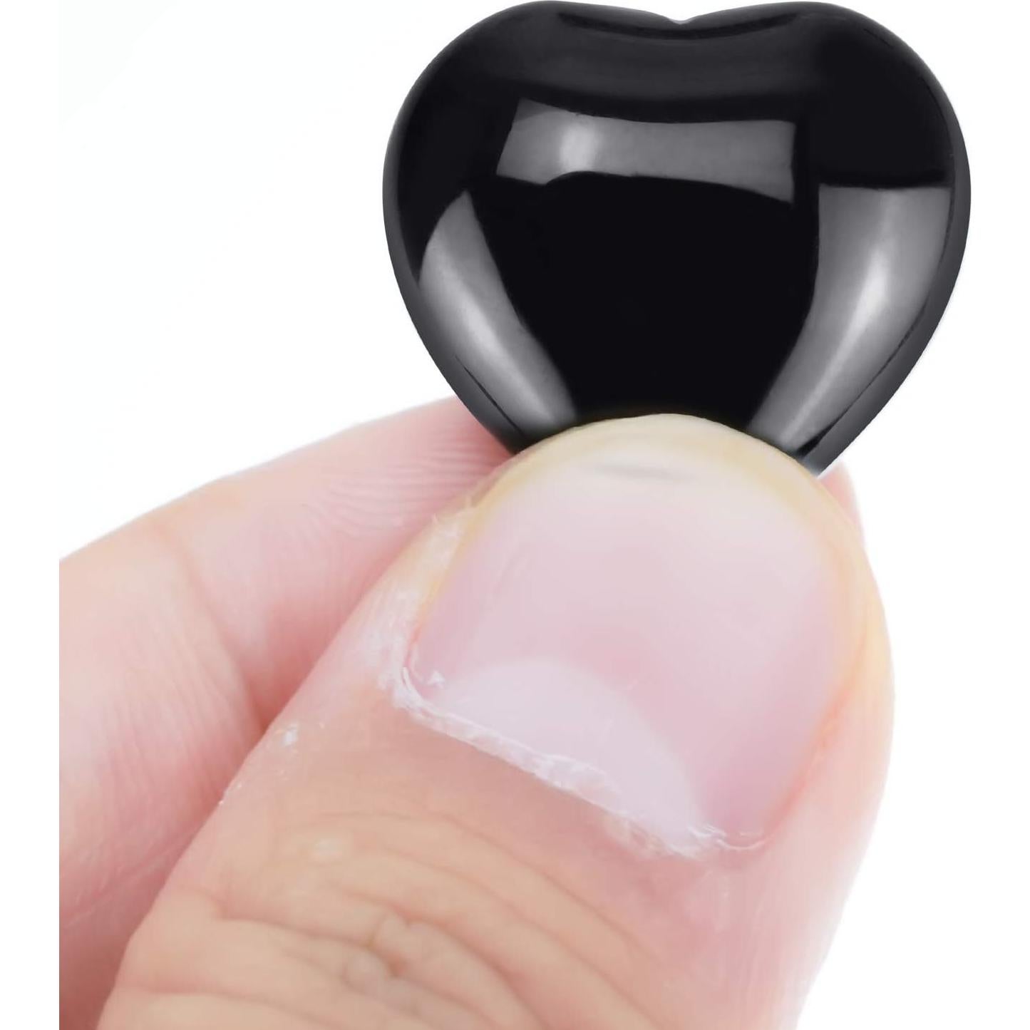15 Piedras de Cristal Sanador Obsidiana Negra Corazón Marrywindix
