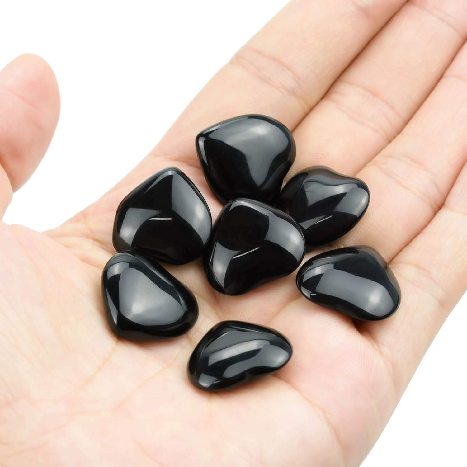 15 Piedras de Cristal Sanador Obsidiana Negra Corazón Marrywindix