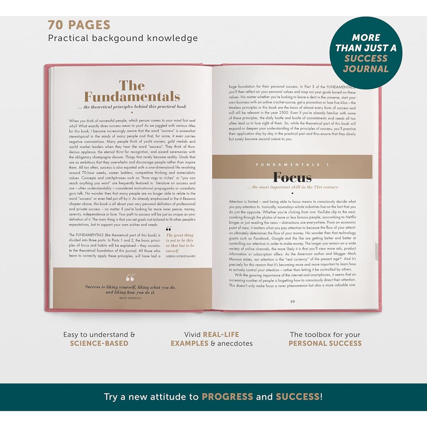 Diario de 6 Minutos UrBestSelf - Autocuidado y Gratitud A5 Rosa