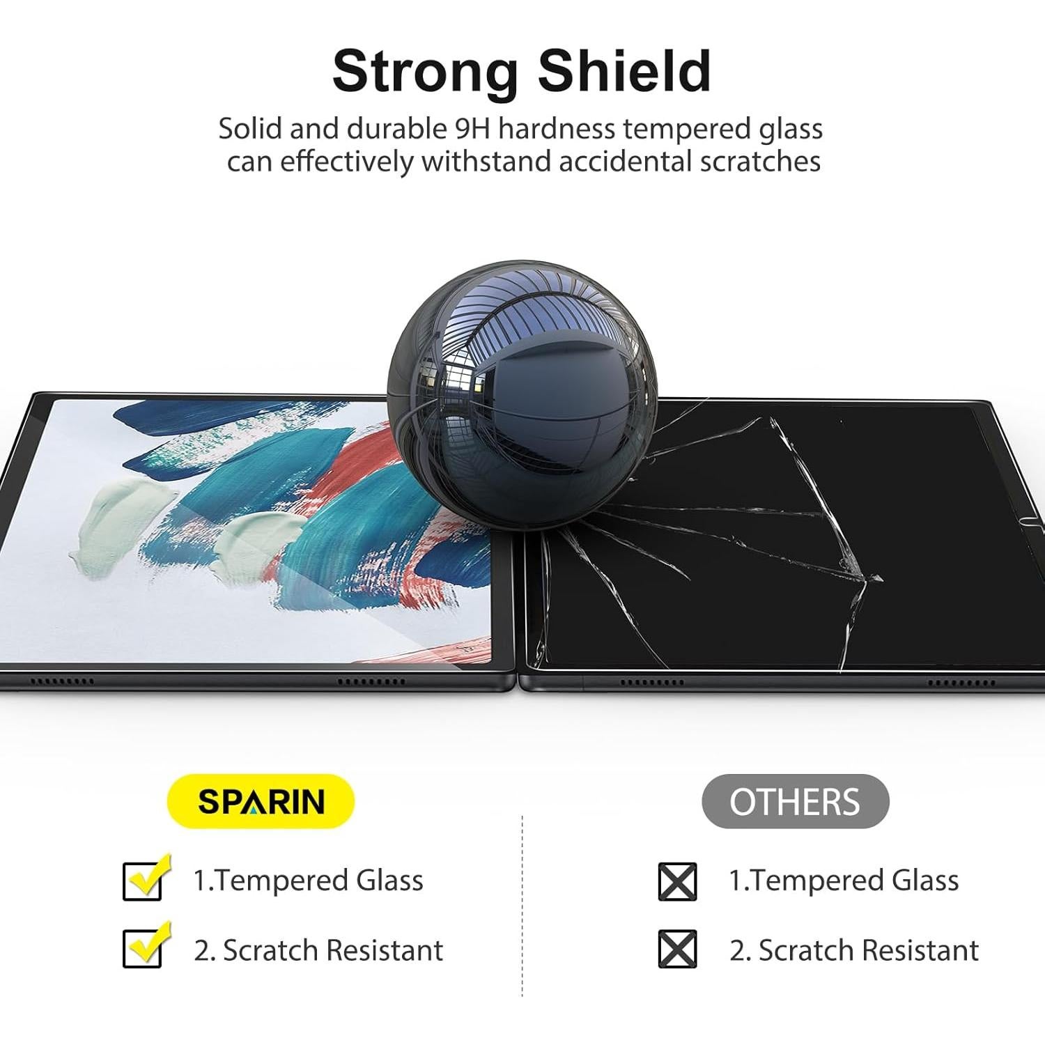 SPARIN Protector de Pantalla Vidrio Templado para Galaxy Tab A8 10.5"