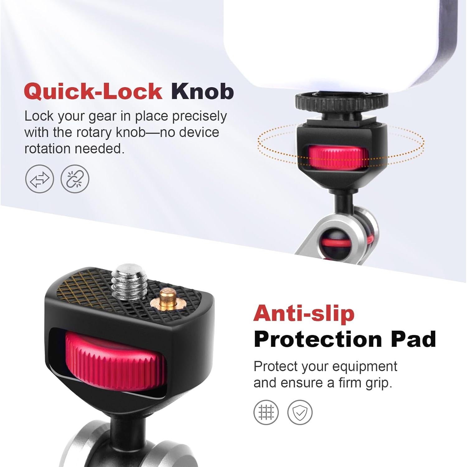 Brazo Mágico Doble Cabeza Esférica CAME-TV 64005 Aluminio