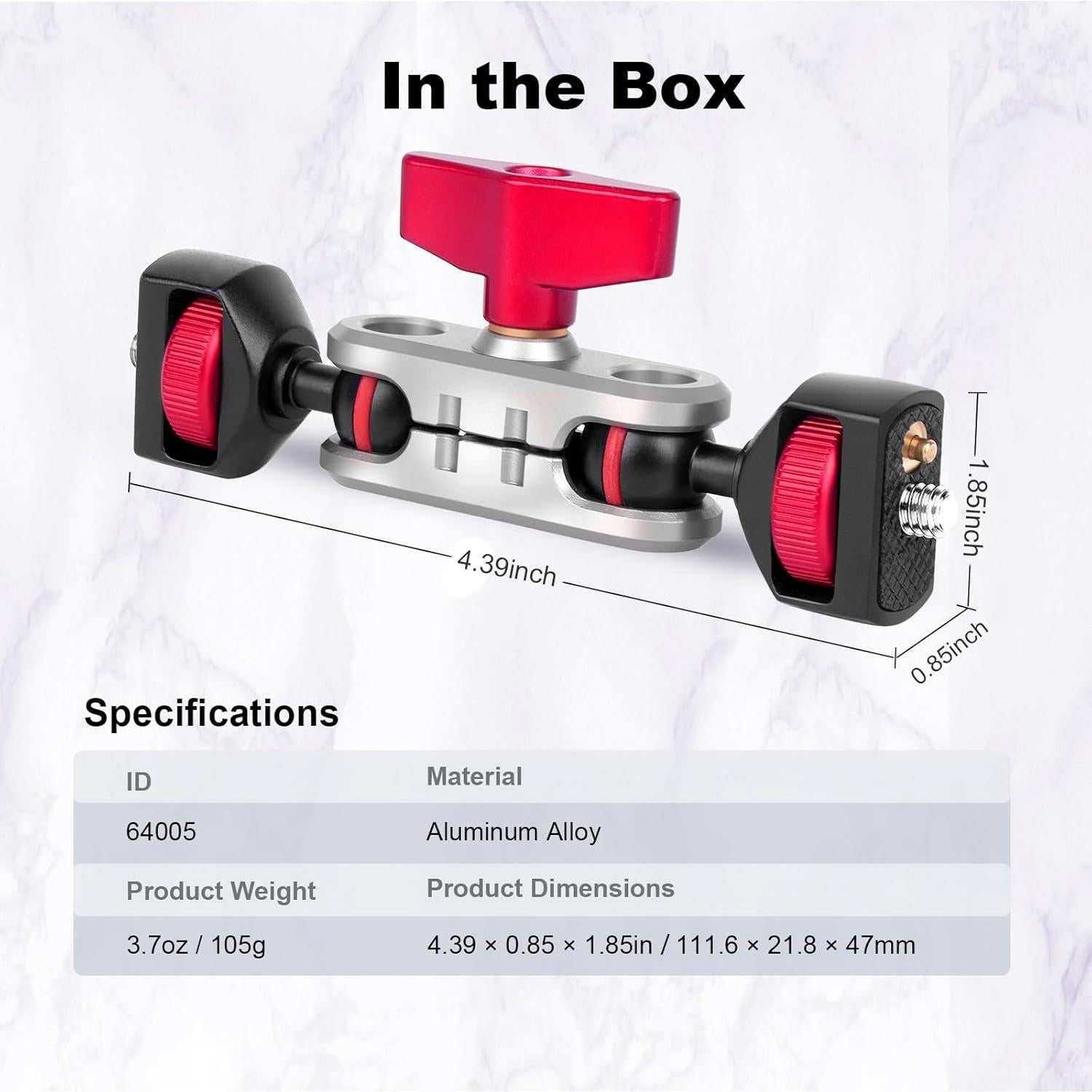 Brazo Mágico Doble Cabeza Esférica CAME-TV 64005 Aluminio