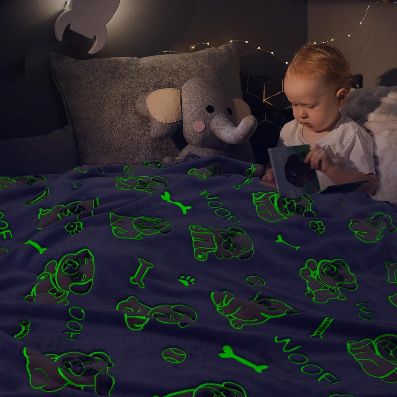 Manta Brillante de Franela ORDM 50x60 cm Patrón Pug