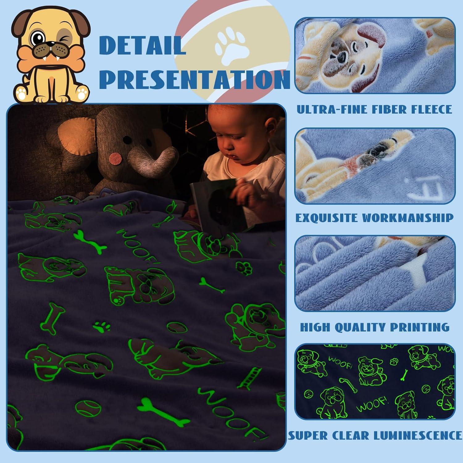 Manta Brillante de Franela ORDM 50x60 cm Patrón Pug