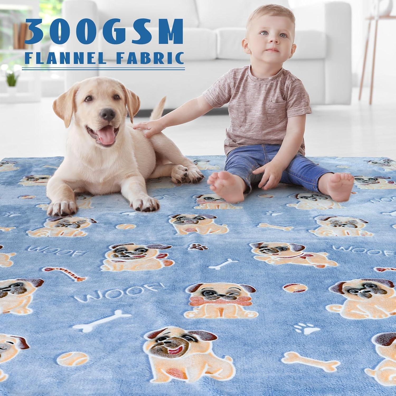 Manta Brillante de Franela ORDM 50x60 cm Patrón Pug