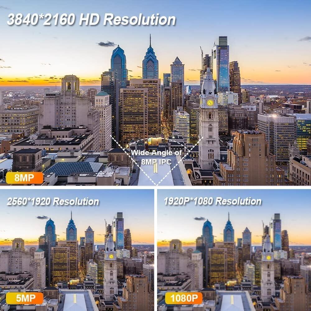 Cámara IP PoE 8MP 4K Real HD con Visión Nocturna Color