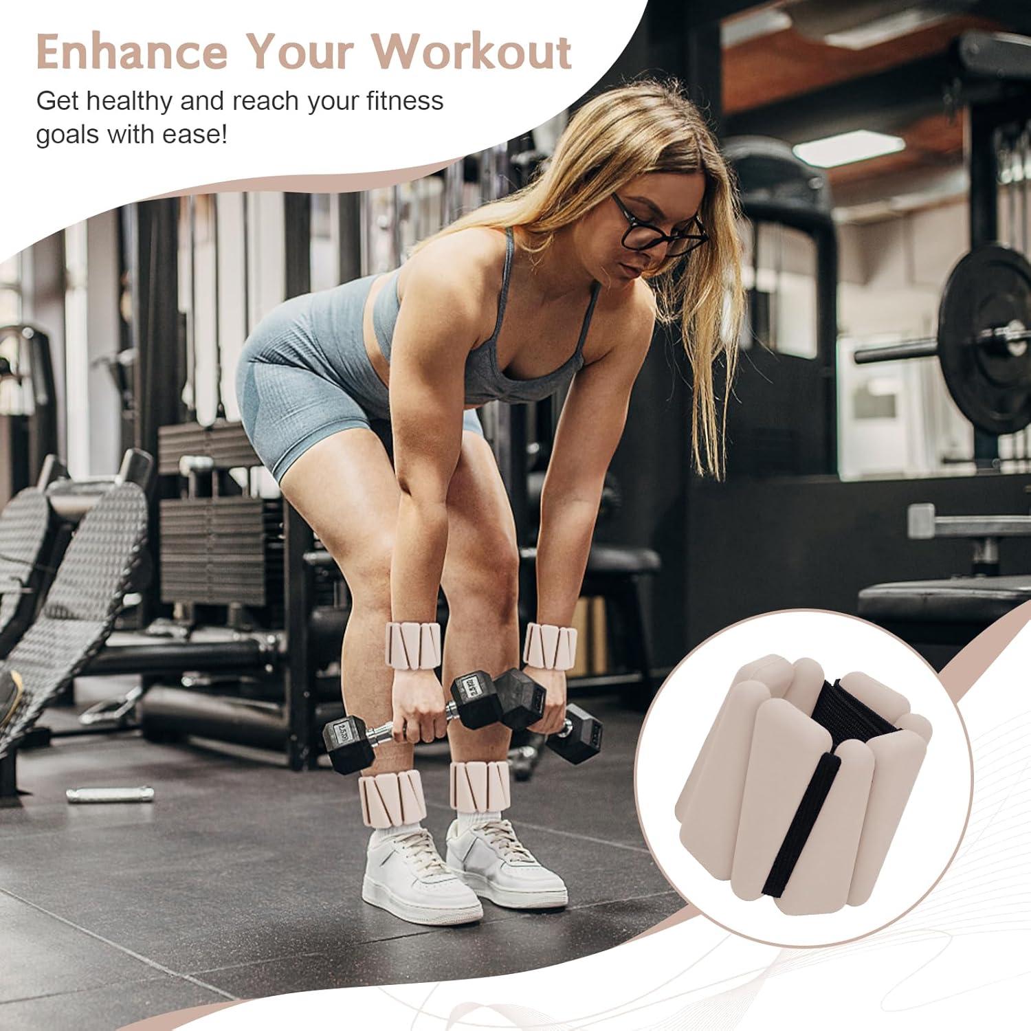 Pesas de Muñeca Ajustables Sdoap 0.45 kg Set de 2 Beige