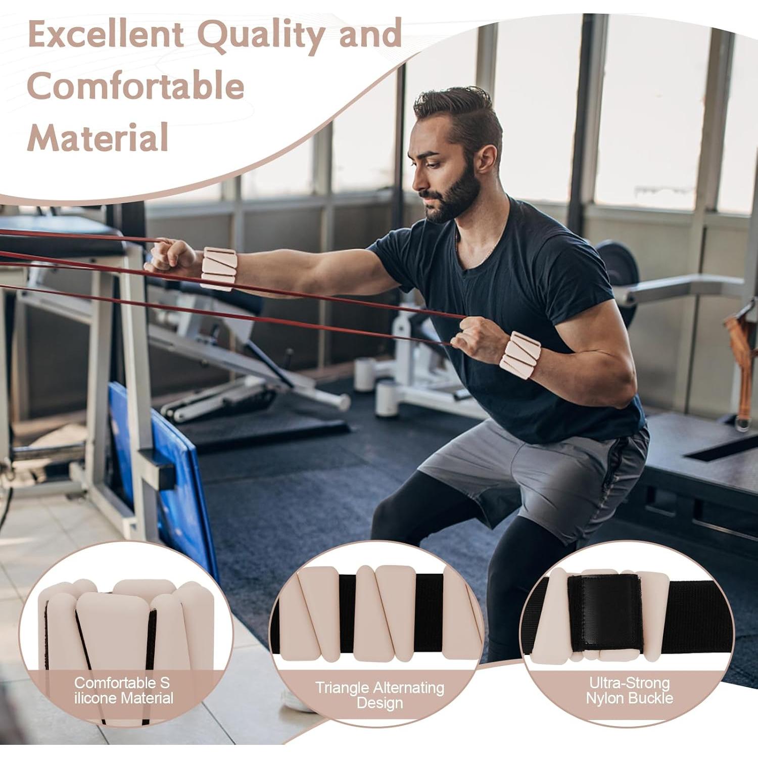 Pesas de Muñeca Ajustables Sdoap 0.45 kg Set de 2 Beige