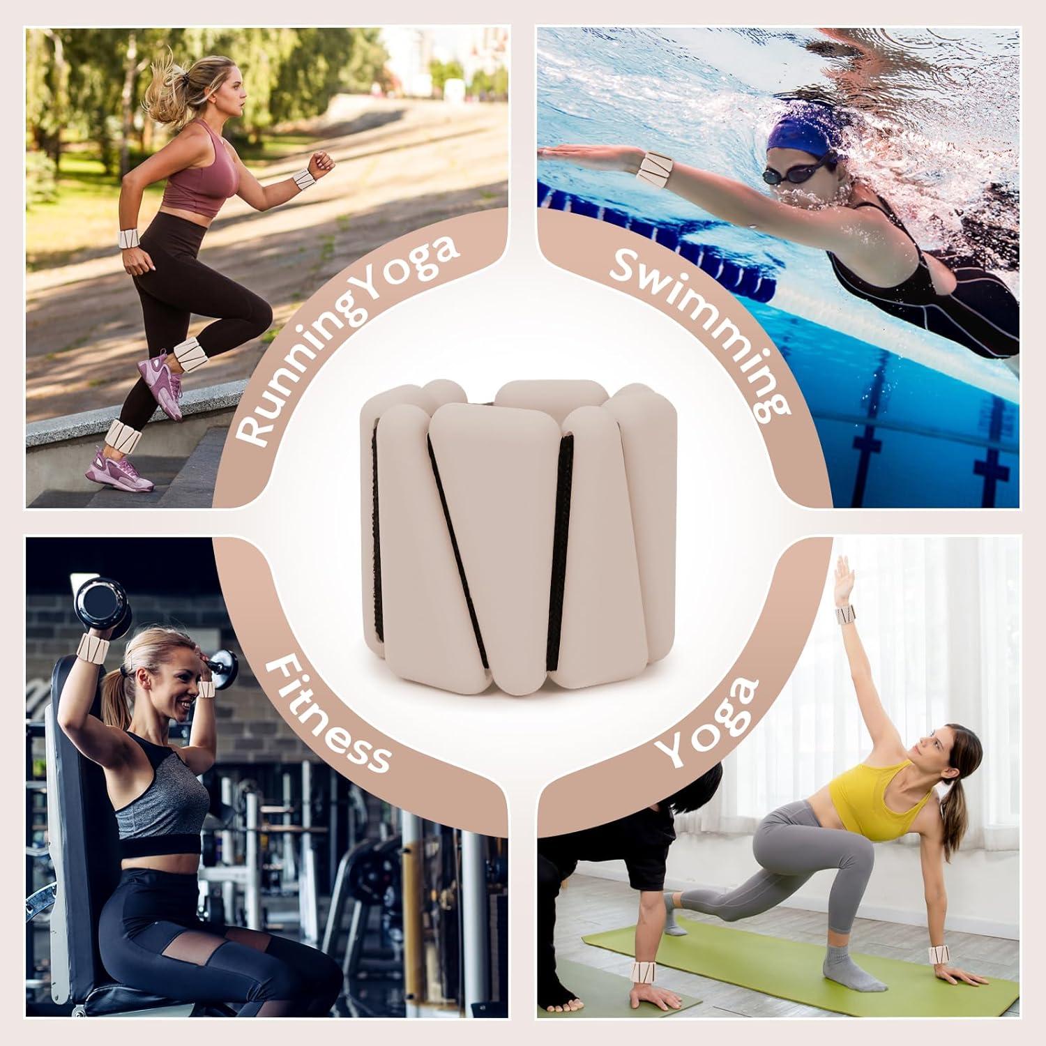 Pesas de Muñeca Ajustables Sdoap 0.45 kg Set de 2 Beige