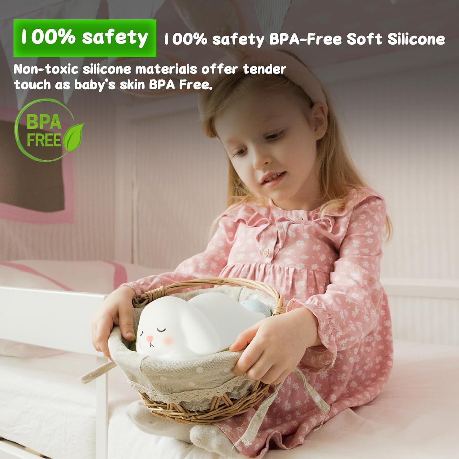 Luz Nocturna Conejo ZKLiLi 16 Colores Silicona Recargable