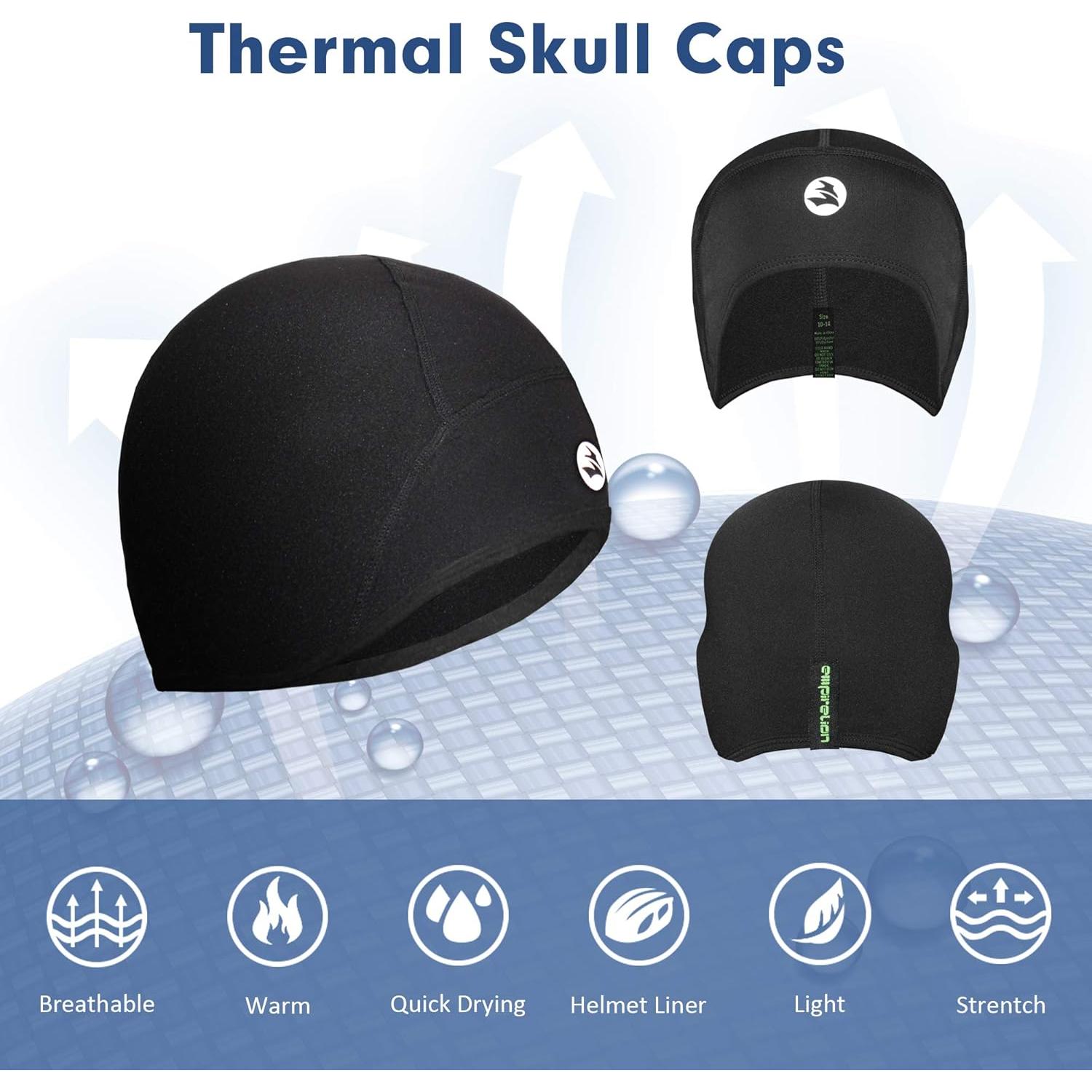 Forro Térmico para Casco Infantil Negro - 2 Unidades