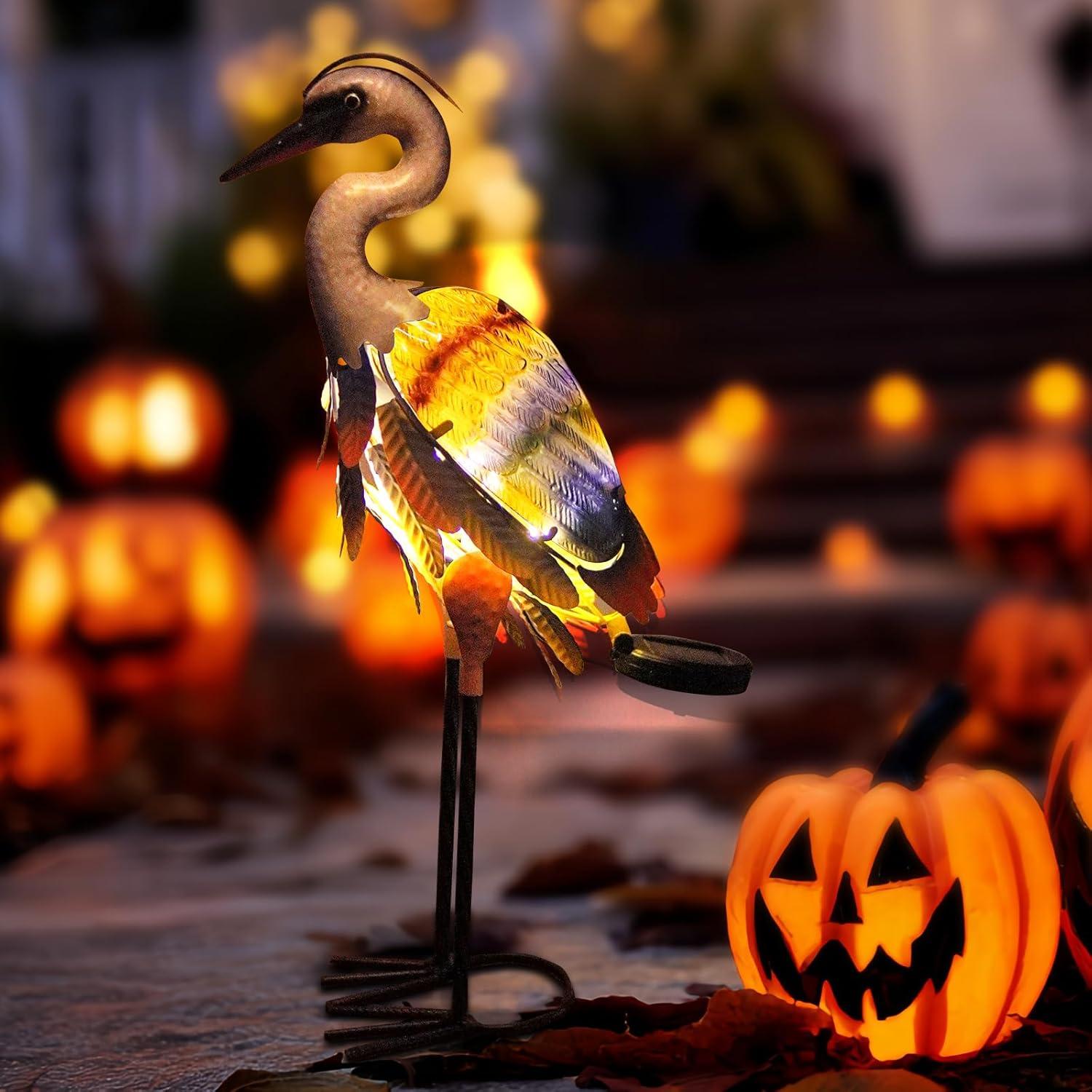 Estatua de Grulla Solar HONGLAND para Jardín 61 cm Multicolor