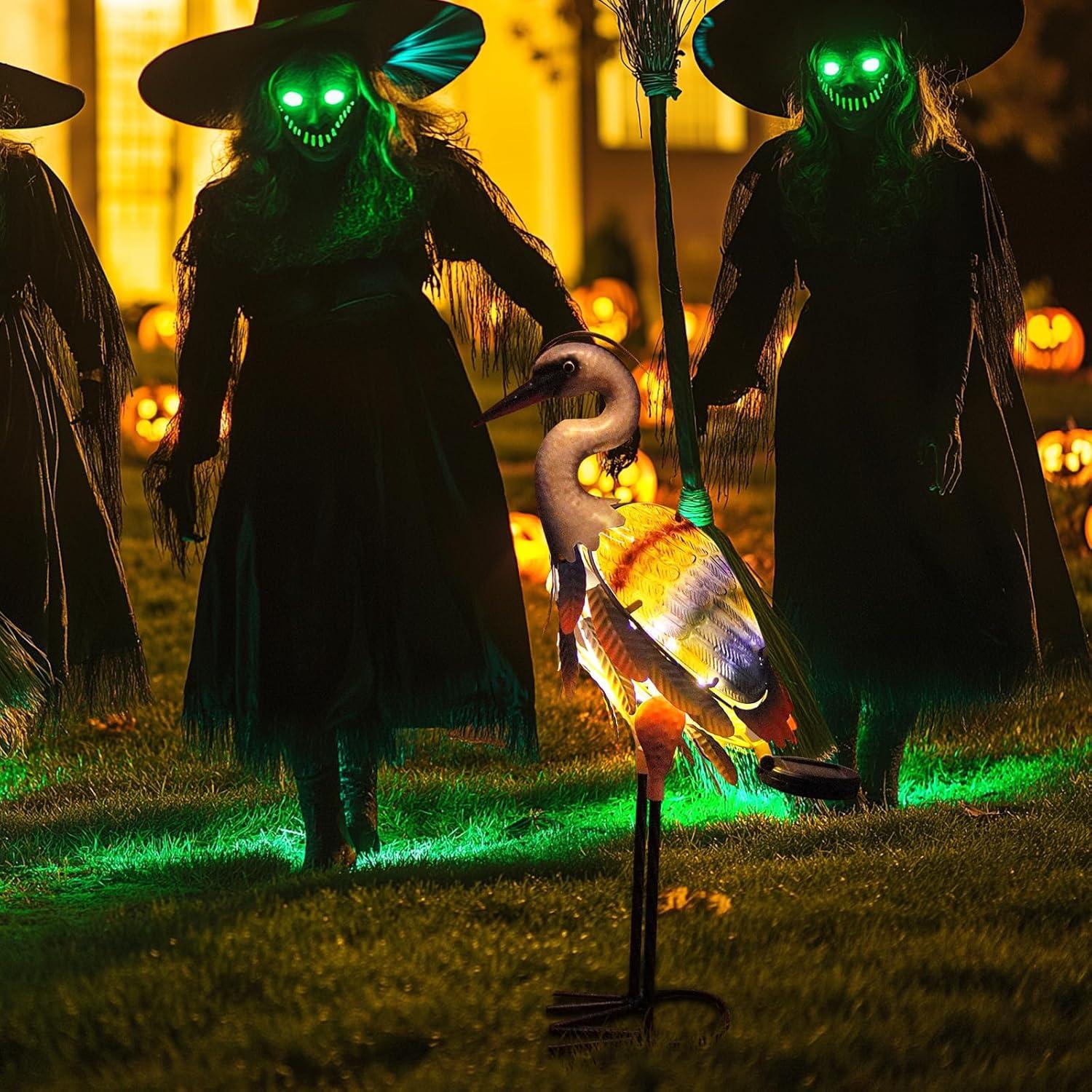 Estatua de Grulla Solar HONGLAND para Jardín 61 cm Multicolor