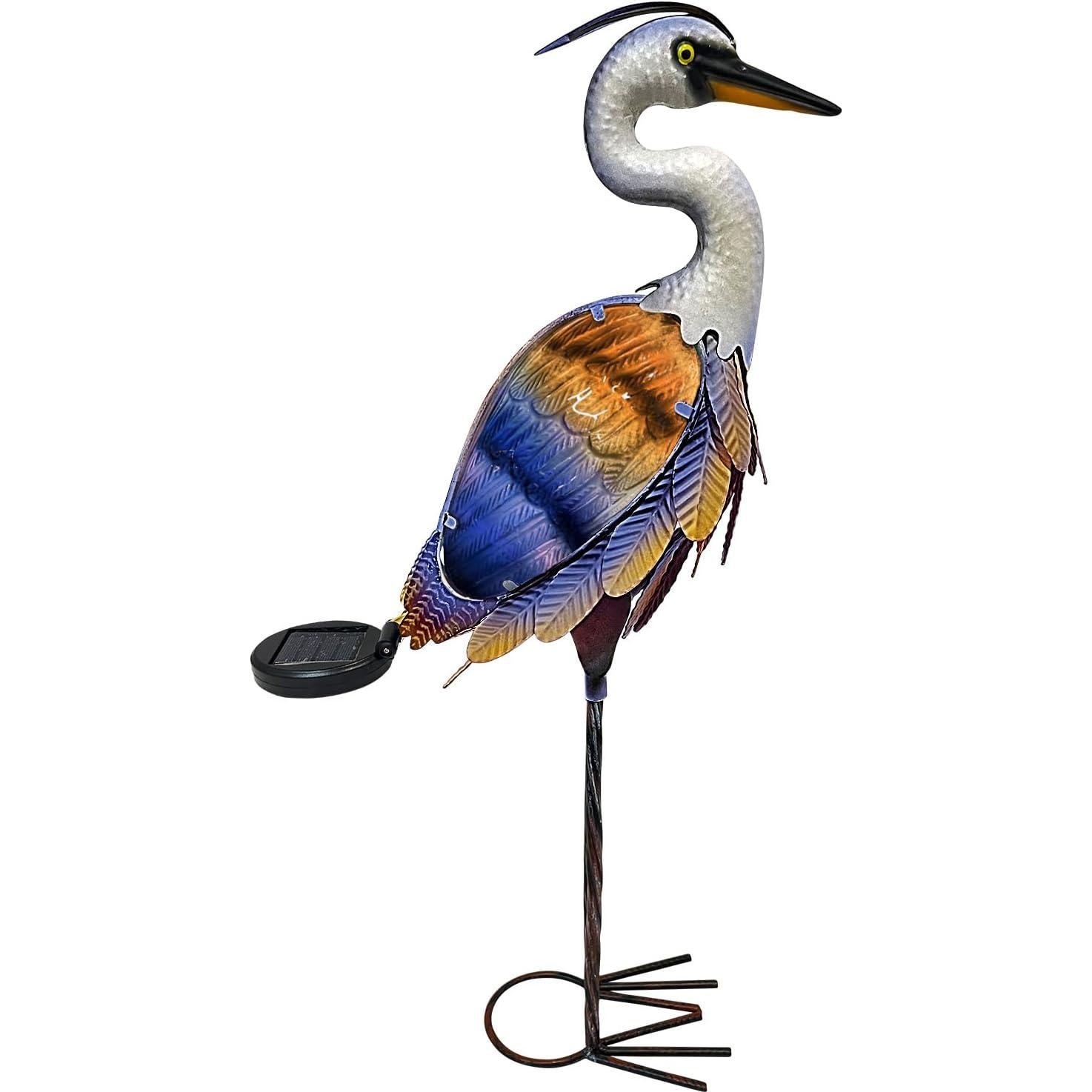 Estatua de Grulla Solar HONGLAND para Jardín 61 cm Multicolor