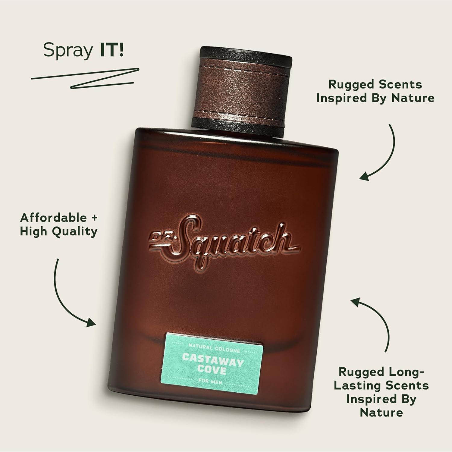 Colonia Natural Dr. Squatch Castaway Cove 50.3 ml - Bergamota, Lavanda y Vainilla