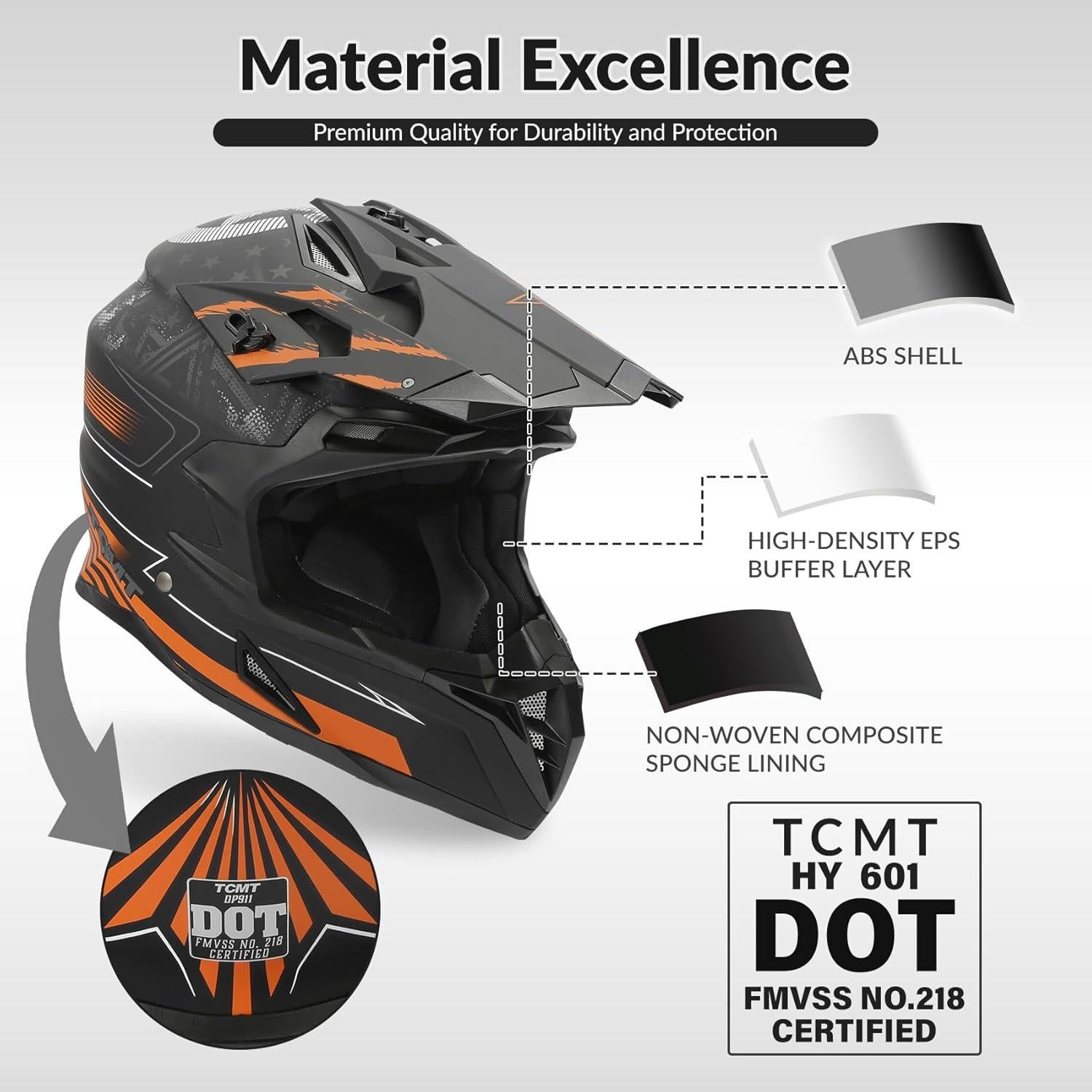 Casco Integral TCMT Off-Road Unisex Adulto Talla M-L-XL