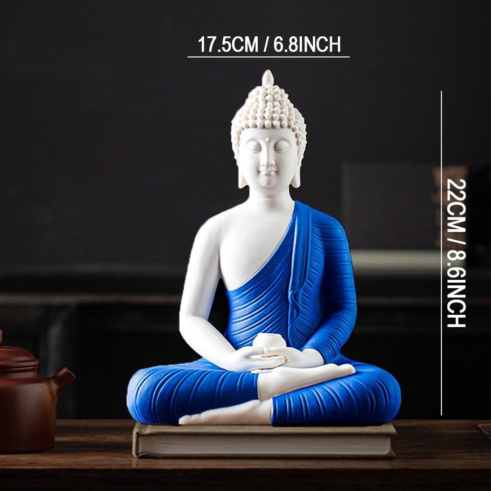 Estatua de Buda Shakyamuni 21.8 cm Cerámica ARBTOTCE Azul