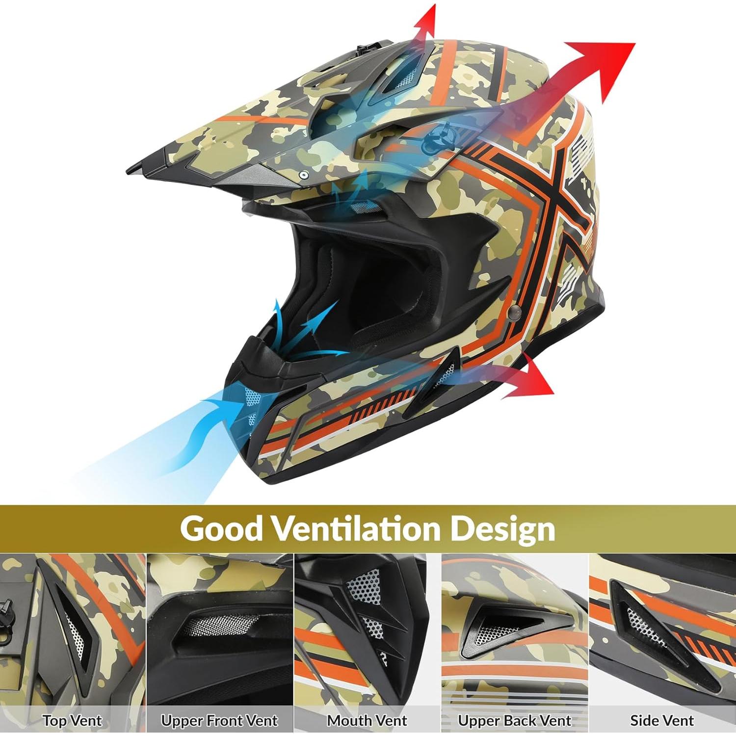 TCMT Casco Integral Off-Road Unisex Adulto M-L-XL-XXL