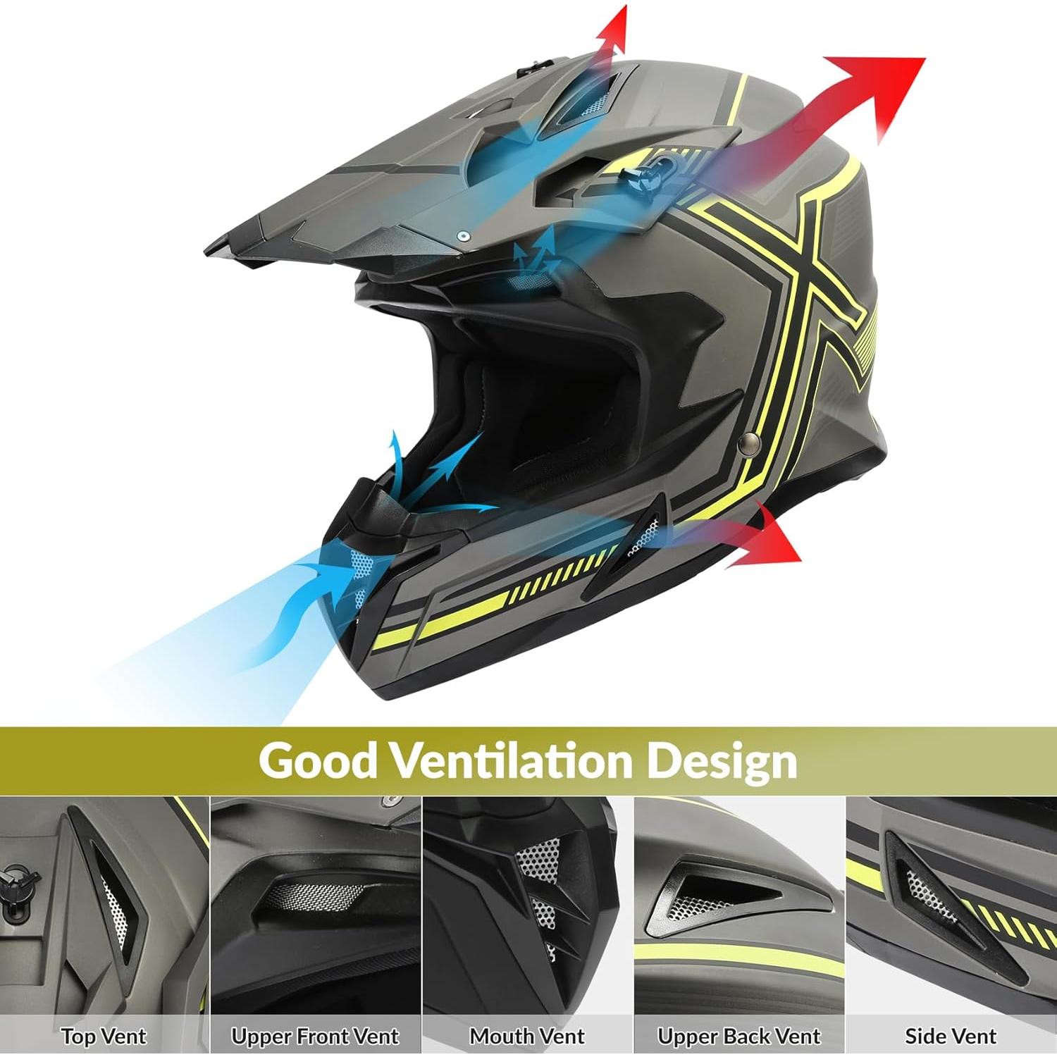 Casco Integral TCMT Off-Road Unisex Adulto 55-64 cm