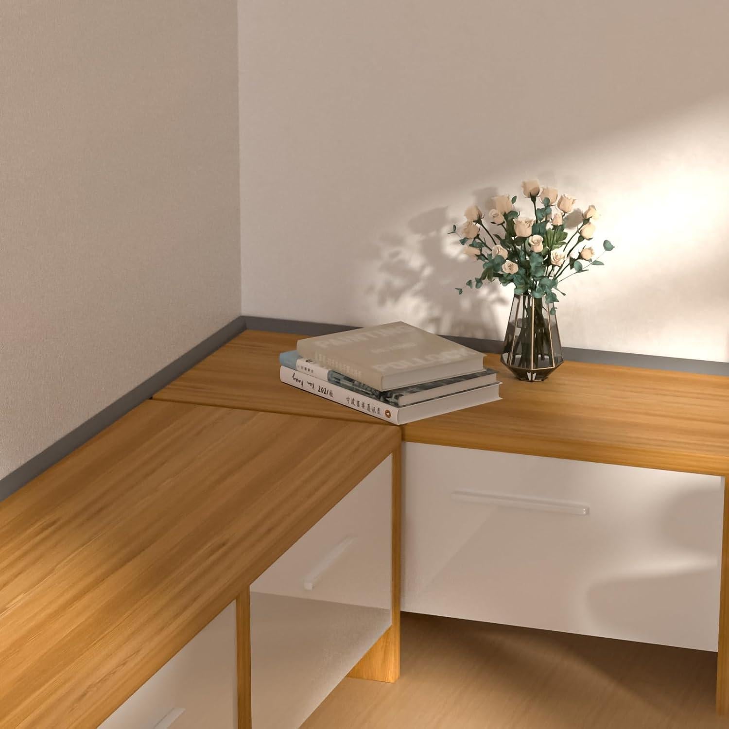 Moldura Cuarterona Flexible Risunpet 149.86 cm Gris Doble Adhesivo