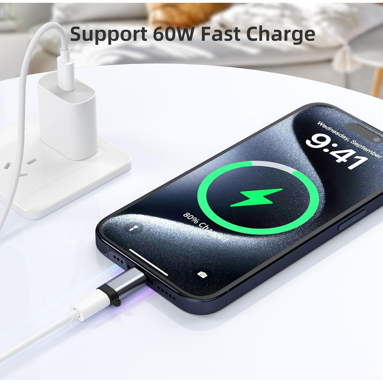 Paquete de 5 Adaptadores USB C a Lightning UWOXX - Carga Rápida