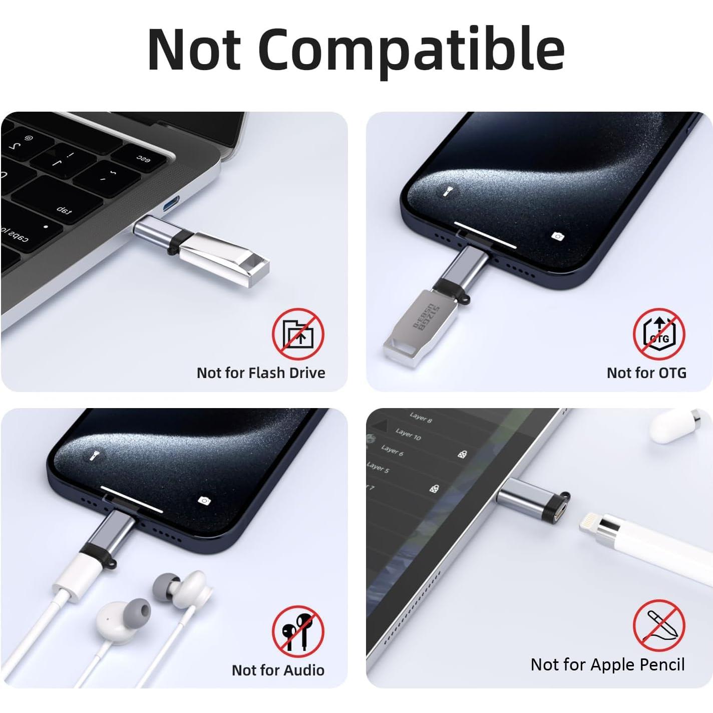 Paquete de 5 Adaptadores USB C a Lightning UWOXX - Carga Rápida