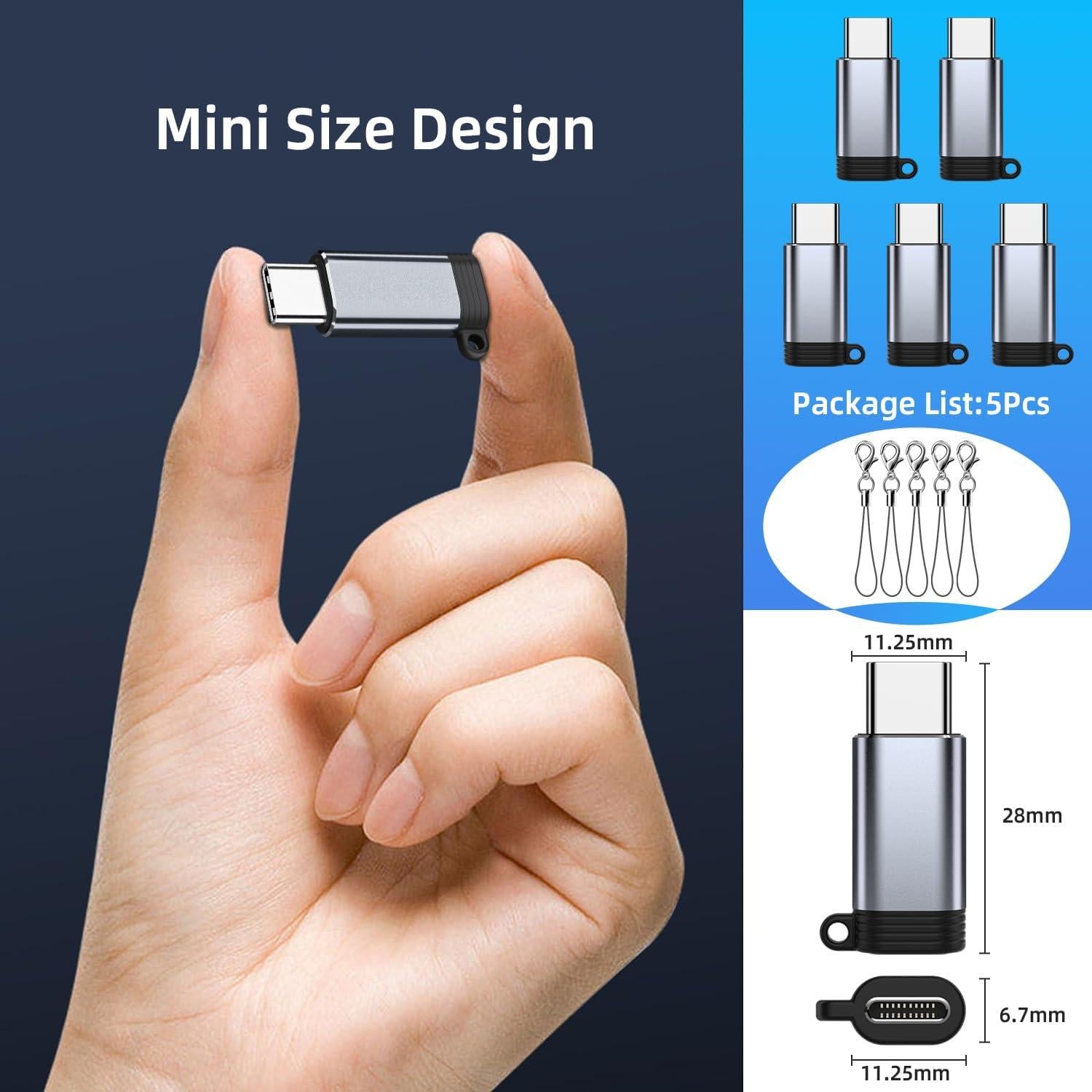 Paquete de 5 Adaptadores USB C a Lightning UWOXX - Carga Rápida