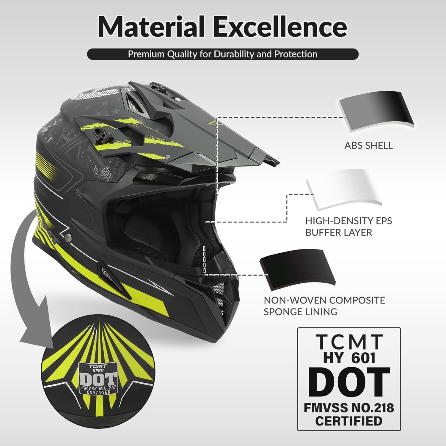 Casco Integral TCMT Off-Road Unisex Adulto Talla XL