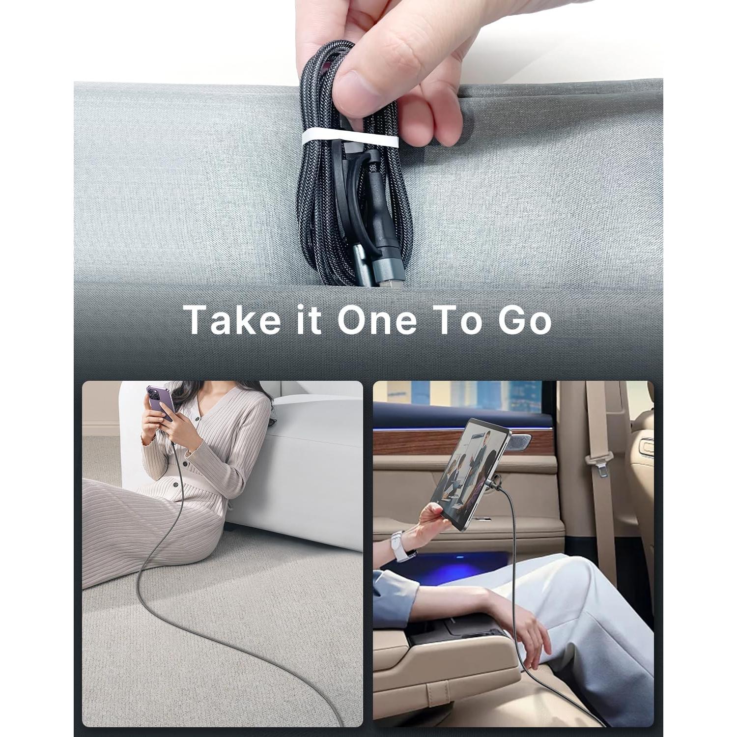 Cable de carga 4 en 1 XUDUO 0.91m USB C Lightning 60W