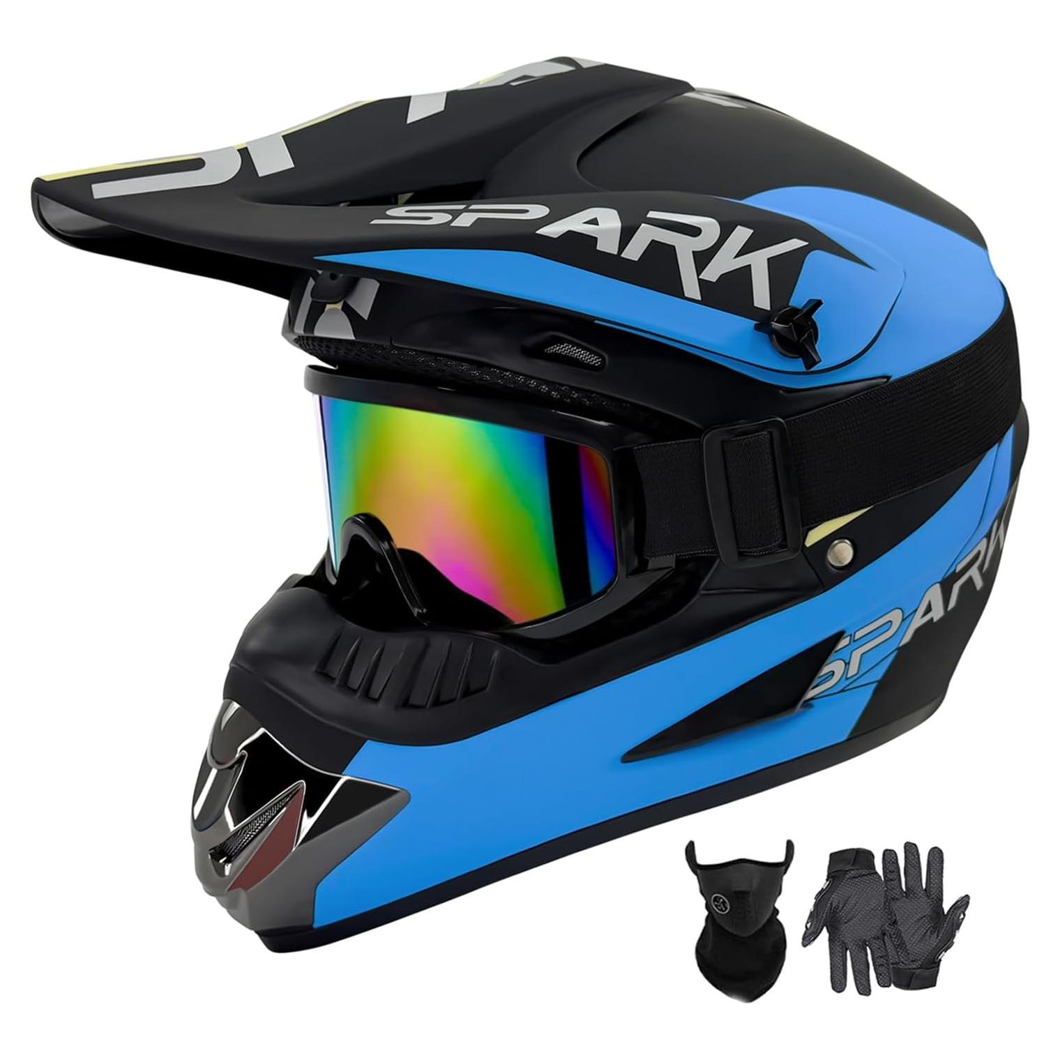 Casco de Motocross SanQing Extra Grande Negro Off-Road